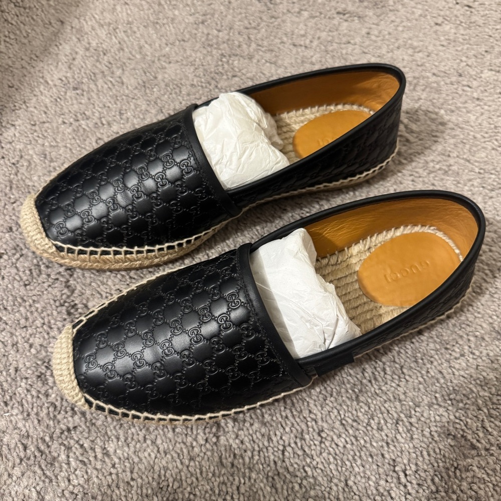 Gucci Black Leather Espadrilles - Women’s Size 6/36